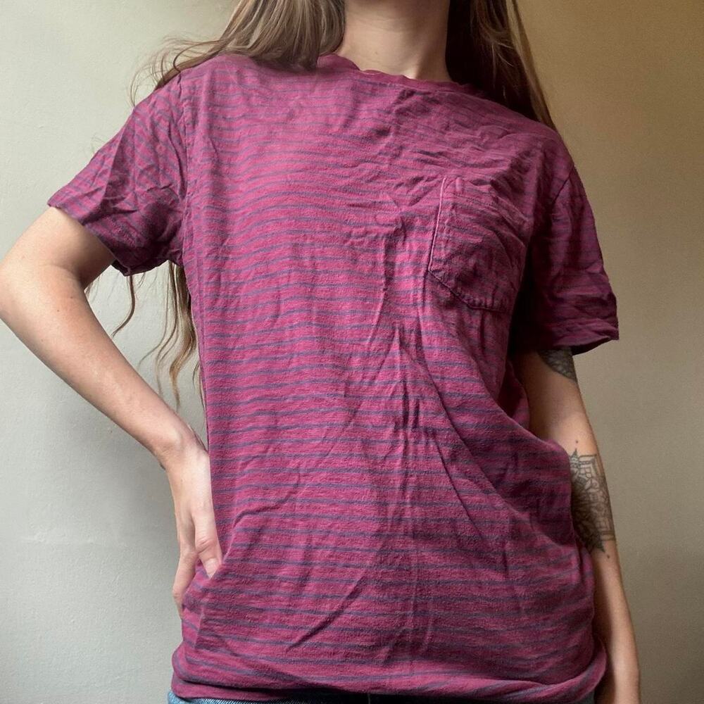 J. Crew Striped Pocket Tee Small Cotton Casual Tomboy T-Shirt